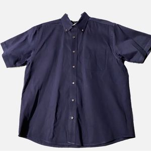 Harriton Men's Navy Blue Button-down Shirt Size Large